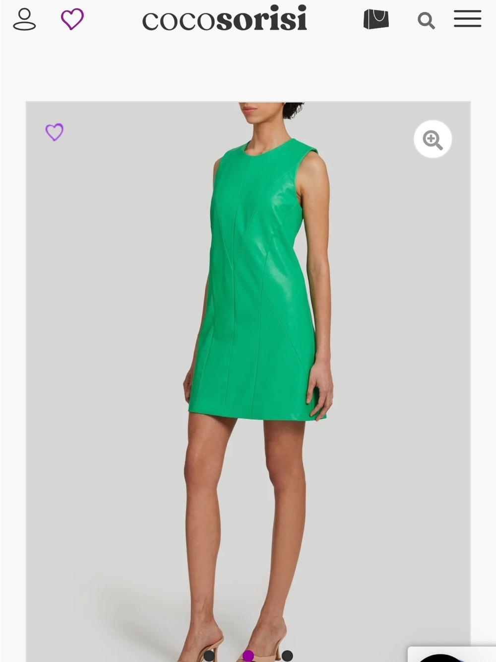 Amanda Uprichard Harlow Faux Leather Sleeveless Mini Shift Dress.